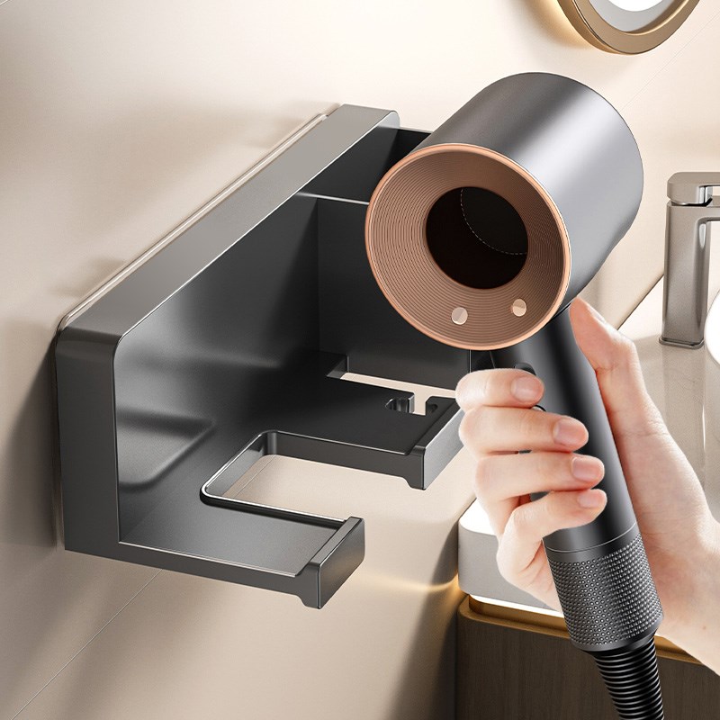 吹风机置物架绕线免打孔卫生间电吹风挂架吹风筒支架浴室收纳壁挂