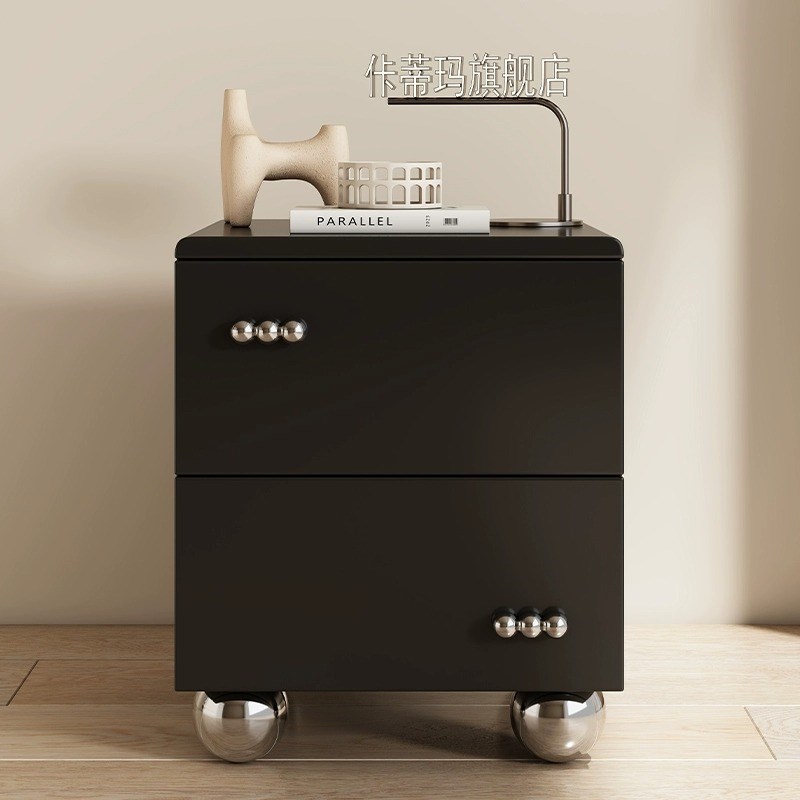 实木烤漆床头柜小型现代简约风新款轻奢高级感家用卧室床头收纳柜