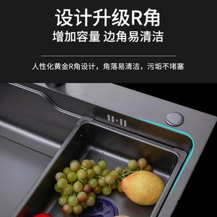 家用厨房水槽SU不S手304锈钢工盆纳米枪灰洗碗池上台台中304不锈