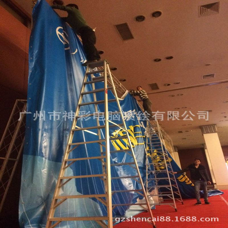 户外广告灯箱布550 530 灯布桁架舞台背景布灯布喷画安装广州厂家