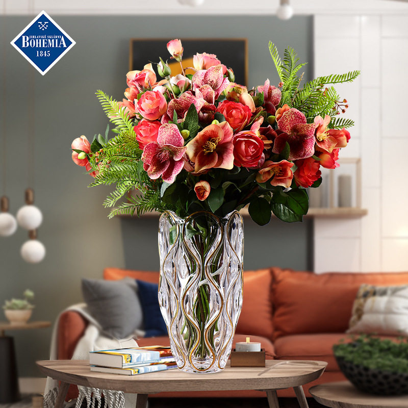 捷克进口家用水晶花瓶轻奢高档客厅插花瓶水培家居摆件北欧风摆件,模玩/动漫/周边/娃圈三坑/桌游,文化/体育周边,淘宝优惠券,粉丝福利购,淘宝优惠卷