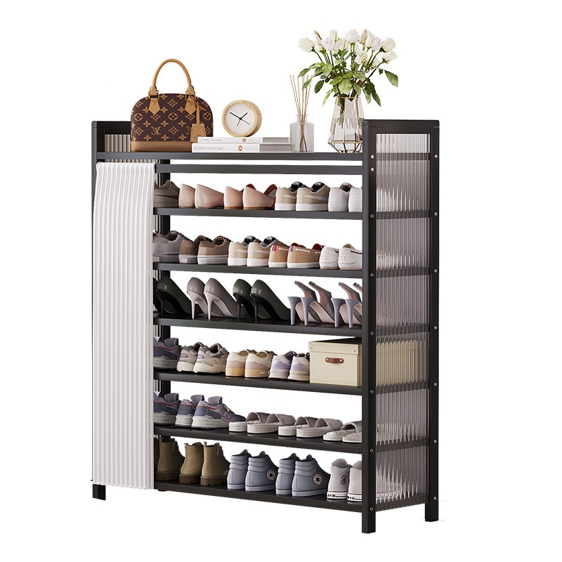 可折叠免安装鞋架家用门口收纳鞋柜子多层防尘简易落地楼道置物窄