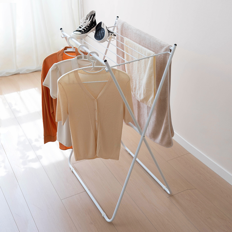 折叠晾衣架阳台家用挂衣落地架室内卧室小型凉衣架杆飘窗晒衣架子