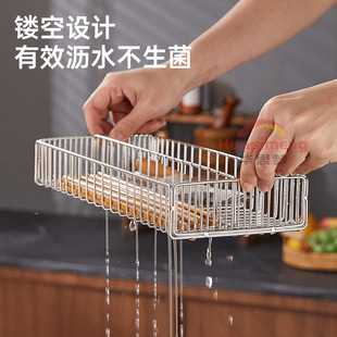 厨房消毒柜筷子盒304不锈钢沥水筷笼筷筒家用餐具刀叉分格收纳篮