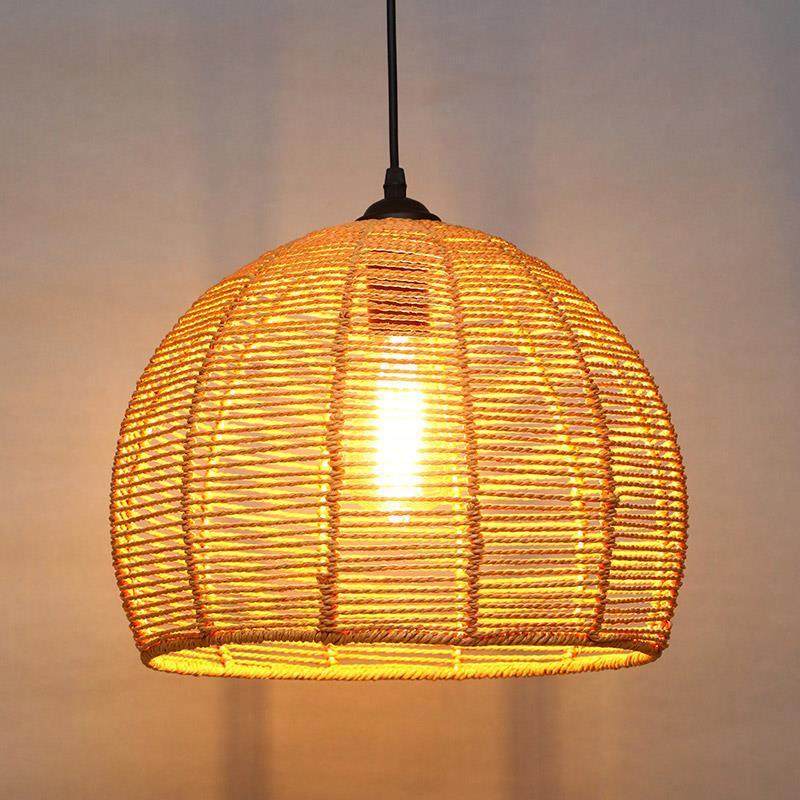 麻绳吊灯复古餐厅饭店酒吧台服装店烧烤店圆球形单头工业,家装灯饰光源,智能吊灯,淘宝优惠券,粉丝福利购,淘宝优惠卷