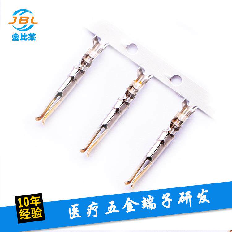 研发厂家CP1.0打线医疗母端子镀金接线五金冲压插座连接器医用级