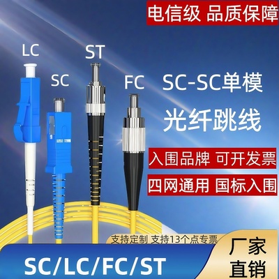 SC-SC单模光纤跳线SC/FC/LC3米尾纤光缆室外尾纤跳线光纤线