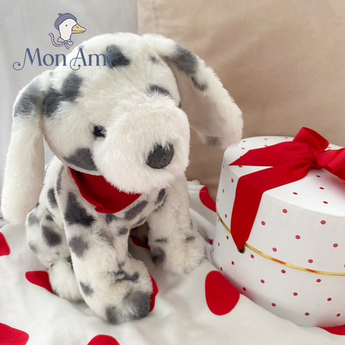 monami柔软毛绒斑点犬玩偶公仔