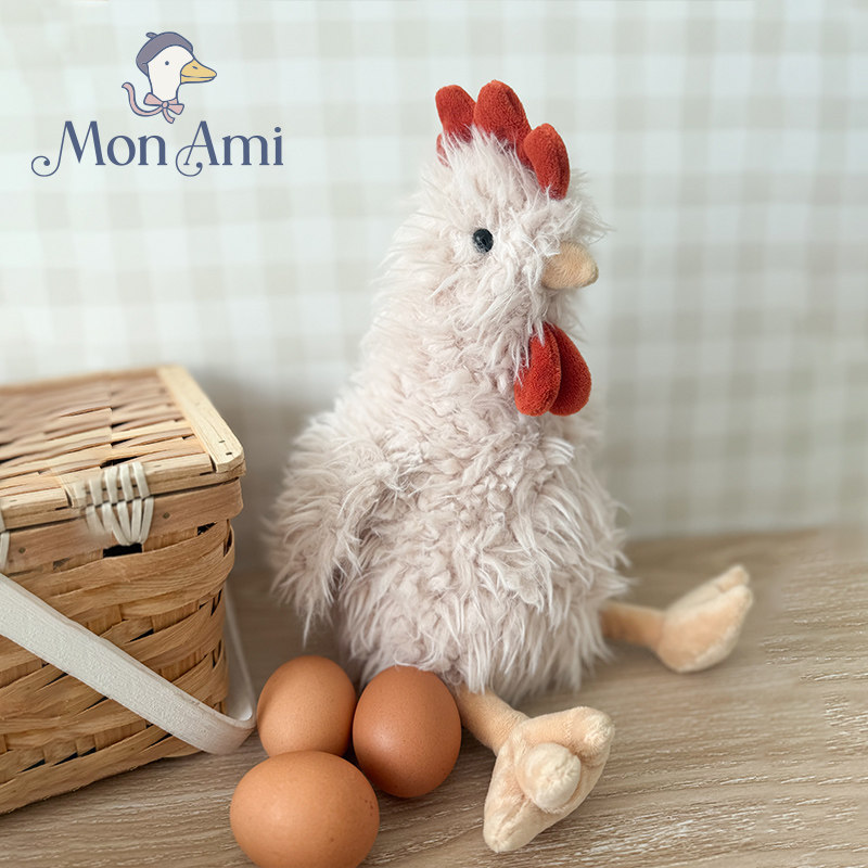 美国monami莫奈美鸡&middot;沙吉毛绒玩具可爱小鸡玩偶农场动物公仔娃娃