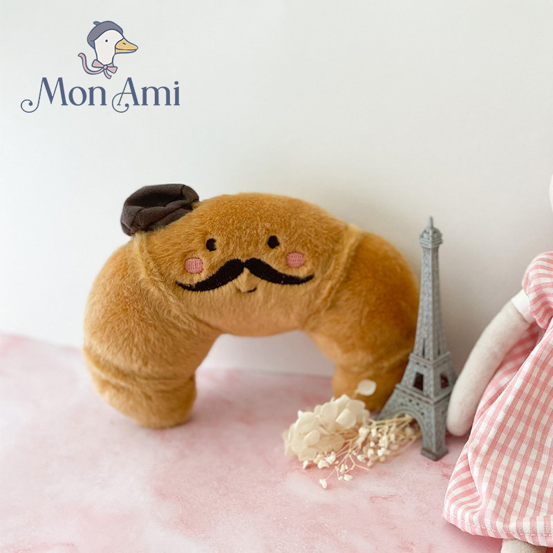 美国monami莫奈美牛角包先生可爱毛绒玩具娃娃公仔玩偶送女友礼物