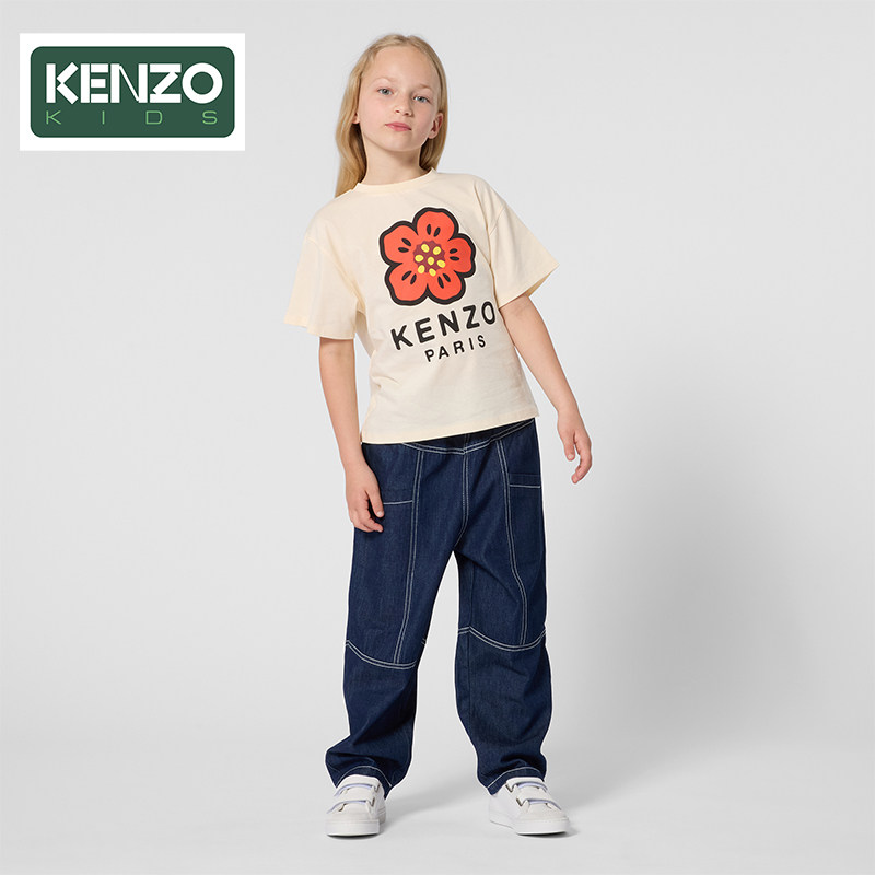 【季末特惠】 KENZO KIDS童装儿童春夏经典海棠花短袖T恤K61698