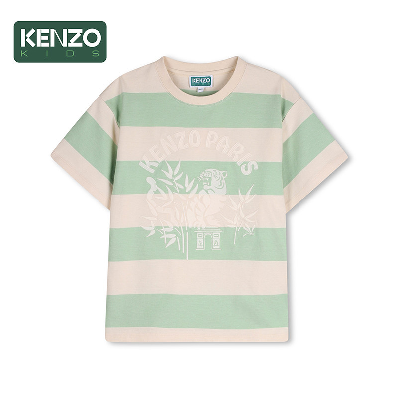 【季末特惠】 KENZO KIDS童装儿童休闲条纹短袖T恤K61671