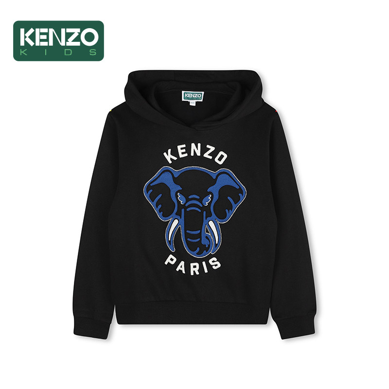 【2025秋冬新品】KENZO KIDS童装儿童大象图案连帽运动卫衣K61437