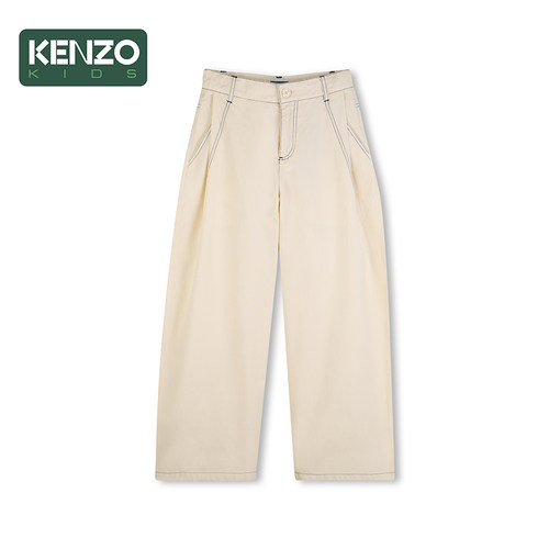 【季末特惠】 KENZO KIDS童装儿童春夏休闲宽松米色长裤K61733