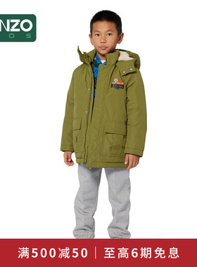 【2025秋冬新品】KENZO KIDS童装儿童连帽派克大衣K61387
