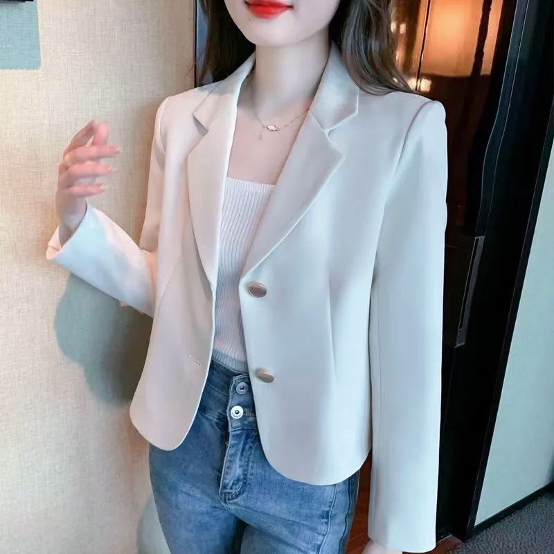 慵懒风小西装小个子短款