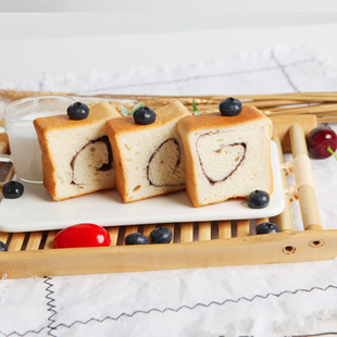 潘祥记山药小吐司面包460g蓝莓味吐司零食小吃早餐代餐糕点整箱装