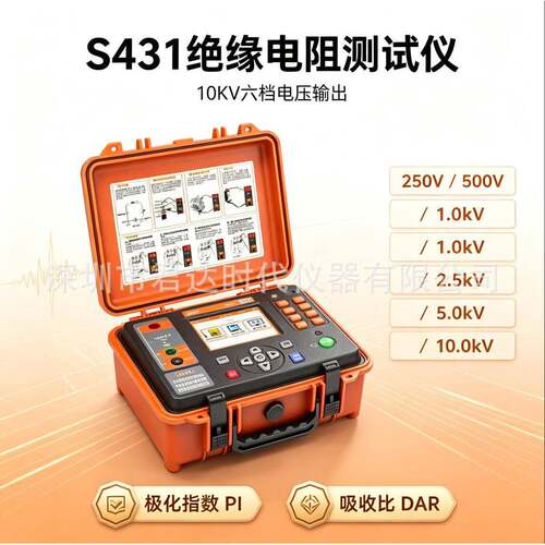 S431压绝缘电阻测试仪兆欧表S430数字摇表极化指数PI和吸收比