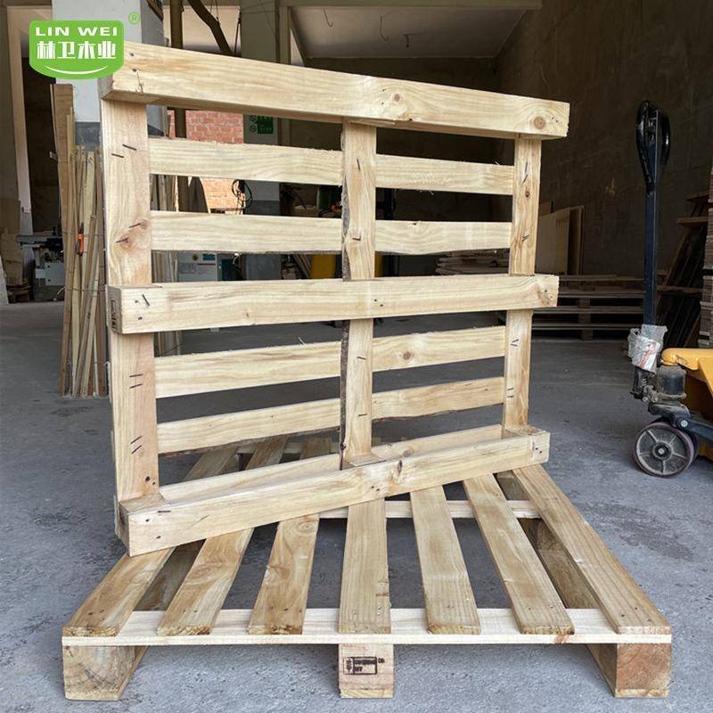 欧式熏蒸实木托盘欧规出口松木栈板物流叉车原木卡板四面进叉铲板