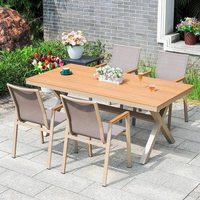 户外桌椅别墅庭院阳台露台休闲椅大排档桌椅室外露天特斯林网布椅