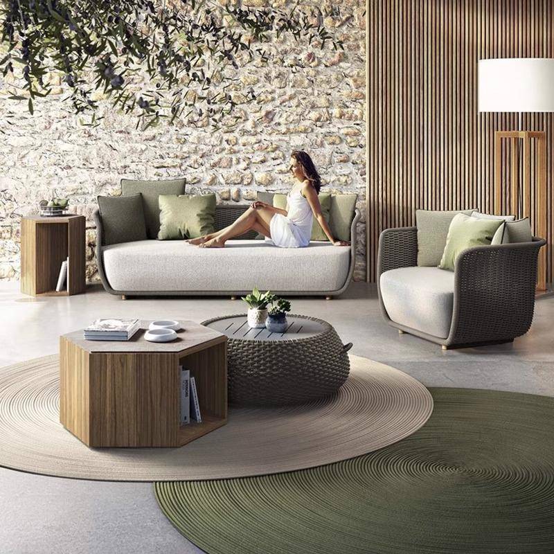 北欧户外沙发客厅阳台庭院藤制酒店别墅藤椅休闲桌椅编藤家具组合