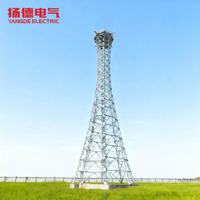 雷达塔钢结构电力塔避雷电力传输通讯塔安装单管气象信号钢杆塔