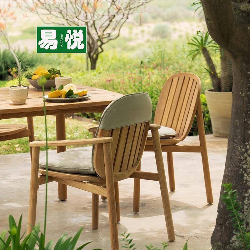 户外桌椅柚木庭院别墅休闲实木餐厅花园阳台露天室外餐桌家具