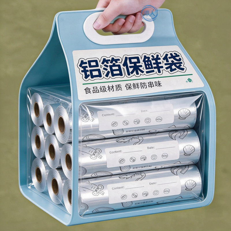食品级保鲜铝箔保鲜袋密封袋拉链式袋家用肉类冰箱食物冷冻收纳袋
