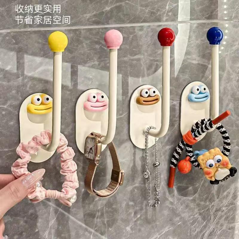 发圈发箍粘钩卫生间收纳架发夹皮筋头绳挂钩首饰品发绳收纳架塑料