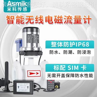 米无线智能6电磁流量计管道一体式科REB污水DN5/804/300电磁流量