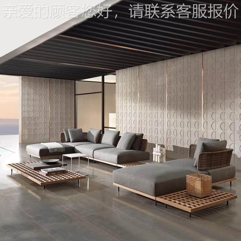 北22欧定院制户外沙发别墅庭柚藤发编沙组合高端阳台木户外花园家,住宅家具,户外沙发,淘宝优惠券,粉丝福利购,淘宝优惠卷