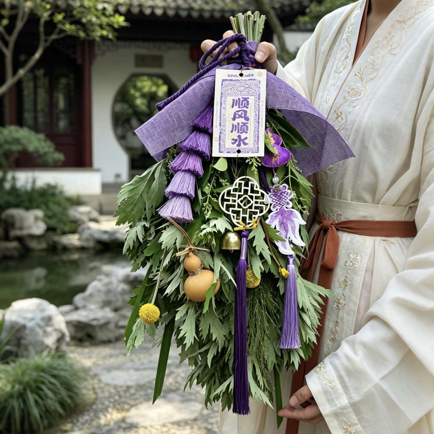 端午节艾草粽子混搭鲜花花束速递同城配送妈妈长辈礼物北京上海店