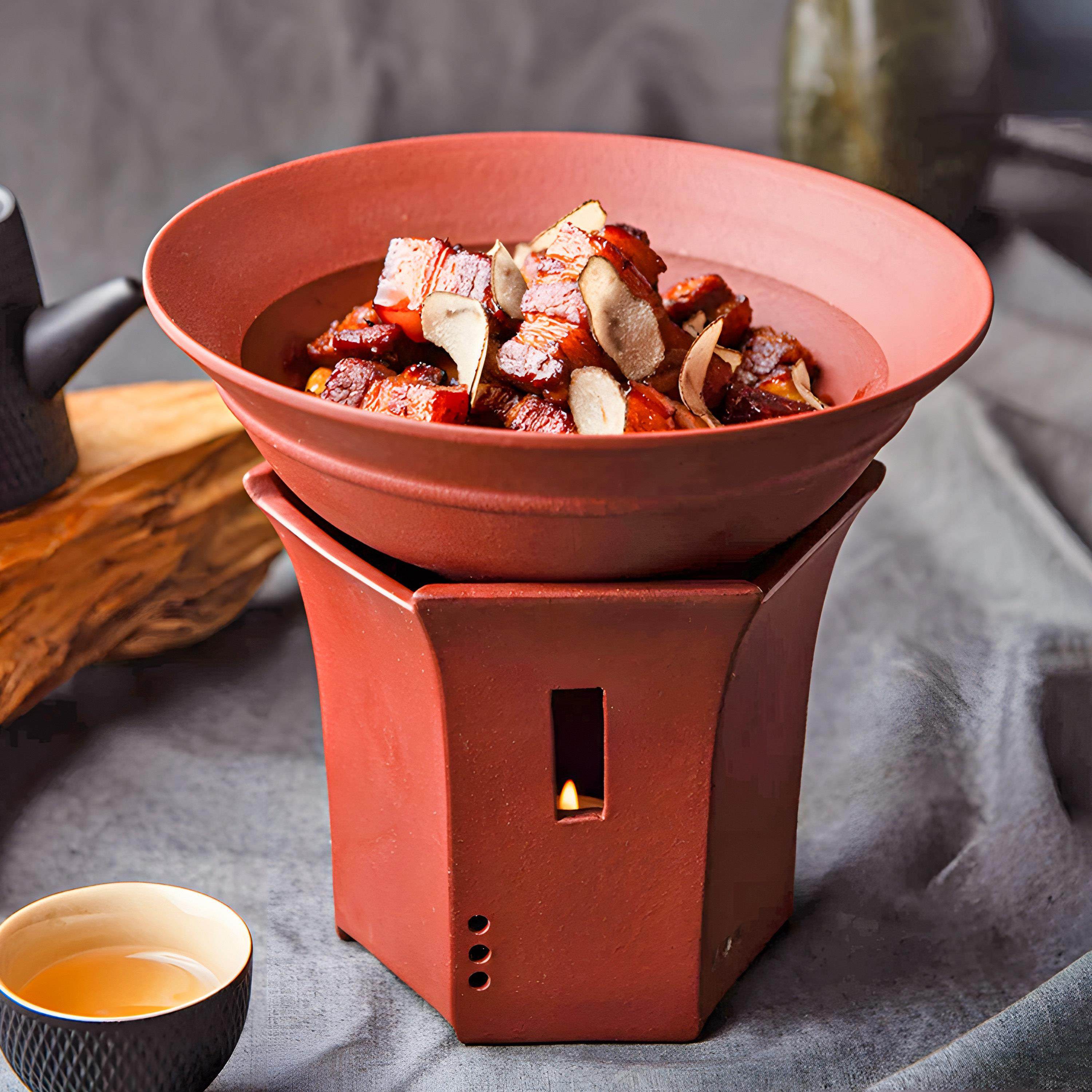 狮子头特色意境明炉盘子中式保温加热鱼翅陶瓷蜡烛红烧肉酒店餐具,餐饮具,盘,淘宝优惠券,粉丝福利购,淘宝优惠卷