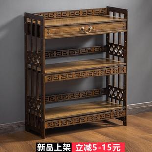 博古架实木中式多宝阁彷古家俱楠竹茶叶展示柜茶室客厅隔间置物架