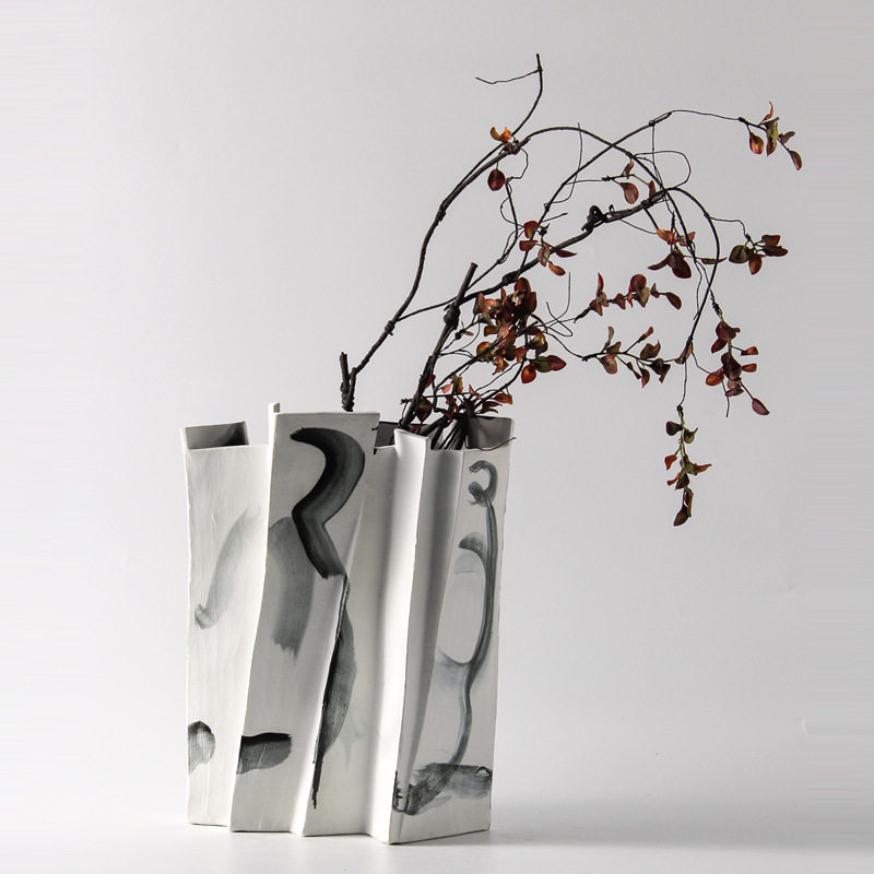 新中式泼墨陶瓷花瓶客厅样板间软装插花器玄关餐桌艺术装饰品摆件,模玩/动漫/周边/娃圈三坑/桌游,文化/体育周边,淘宝优惠券,粉丝福利购,淘宝优惠卷