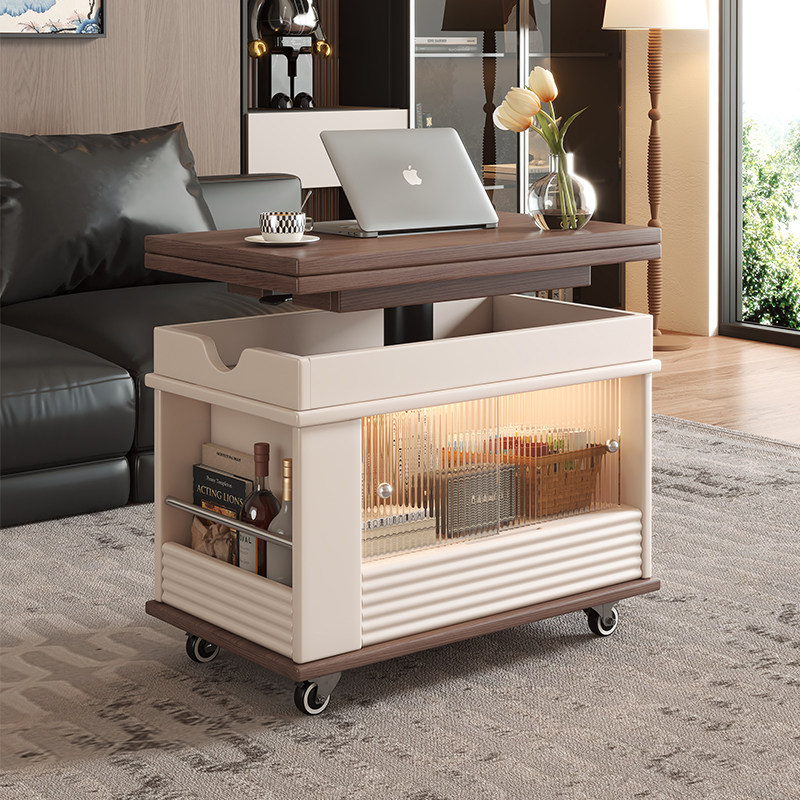 可移动边几折叠升降茶几桌小户型客厅家用阳台小茶桌茶台沙发边柜