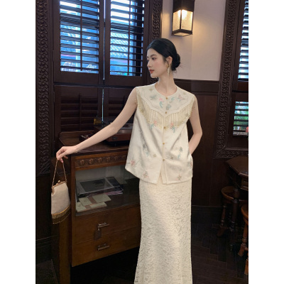 MOPASSANT【琼花宴】新中式夏季刺绣马甲半身裙汉服套装