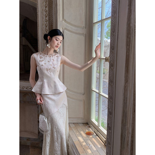 MOPASSANT【珩月】新中式婚礼系列订婚新娘刺绣汉服套装