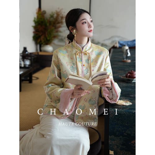 【冬日信笺】冯（CHAOMEI国风新中式冬季刺绣新国标90%羽绒服女