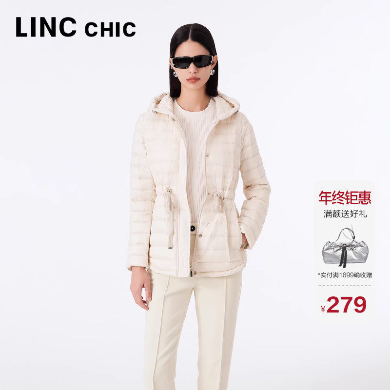 LINC金羽杰秋季羽绒服女短款轻薄修身羽绒服外套女款Y21803272
