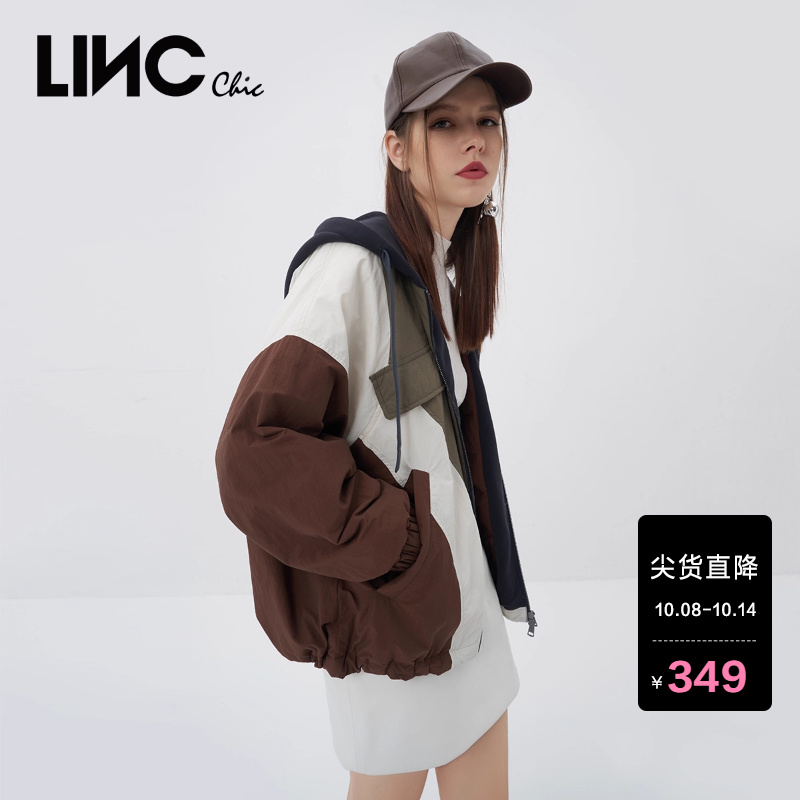 奥莱休闲色块拼接轻暖羽绒服夹克