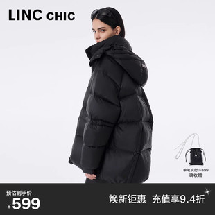 LINCCHIC金羽杰中长款 冬季 新款 连帽龟背羽绒服女2221 羽绒服女款