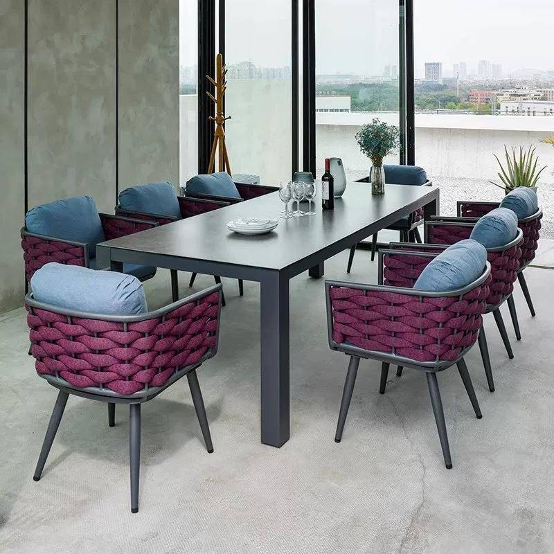 户外桌椅组合绳编阳台花园藤编藤椅三件套简约露台室外桌椅家具