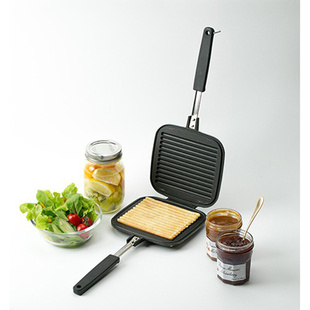 日本进口SUGIYAMA杉山金属鋁合金 可拆式 薄煎饼烤盘三明治夾