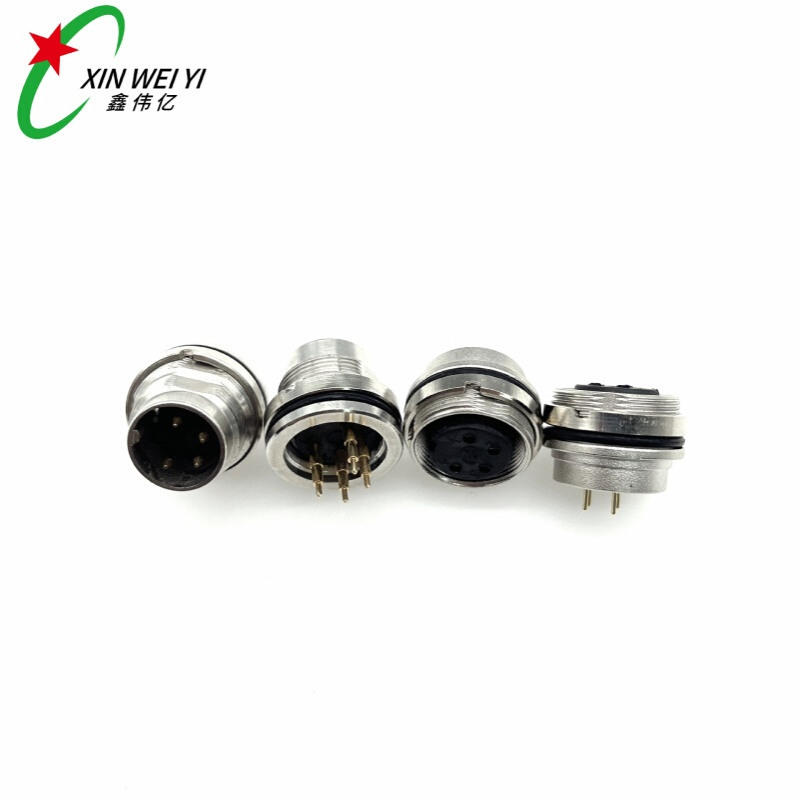 m16航空插头 面板式安装圆形连接器 信号传输设备IP67插头连接器