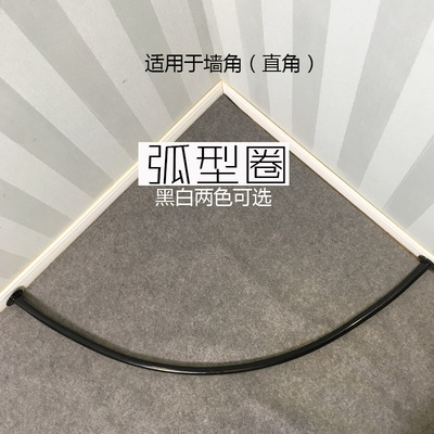 试衣间专用门帘杆高强度金属伸缩杆轨道U型圈弧形罗马杆90度直角