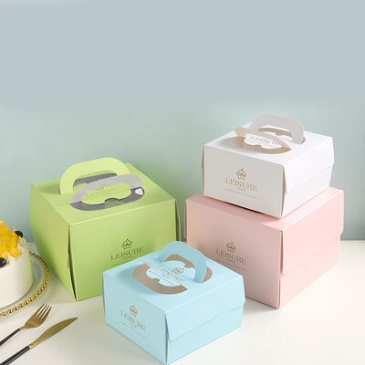 方形4寸6寸8寸10寸生日蛋糕盒子手提蛋糕盒慕斯西点包装盒10个价