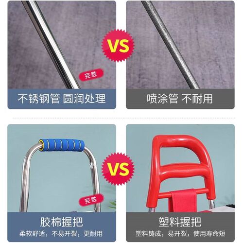 不锈钢购物车爬楼拉杆车折叠家用买菜车小拉车大号老人便携手拉车