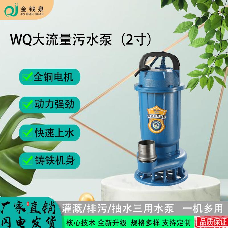 WQ系列24v潜水泵家用排灌地下室48/60v水泵废水粪池养殖场污水泵