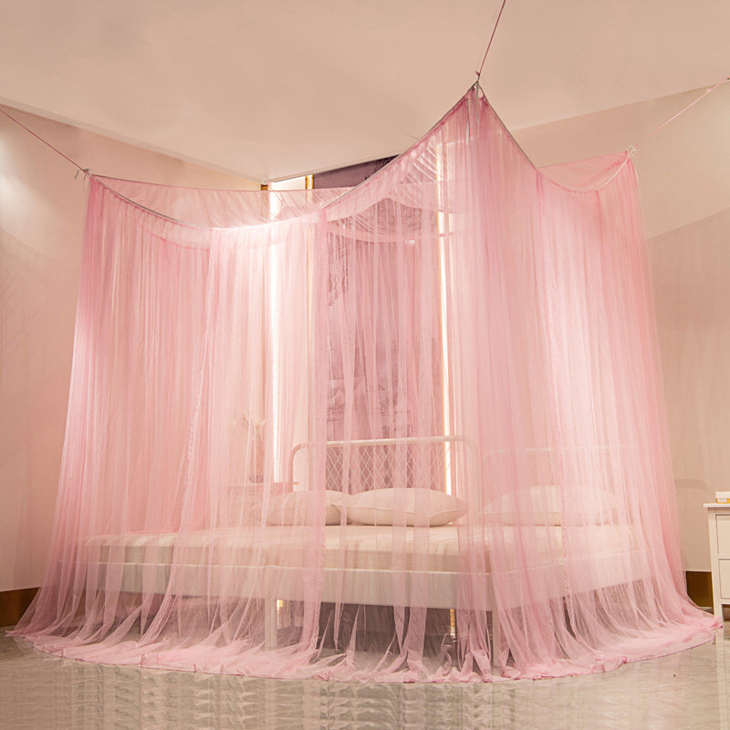 老式吊顶蚊帐吸盘款不规则大小床免安装拼接床圆床通用定制加大款